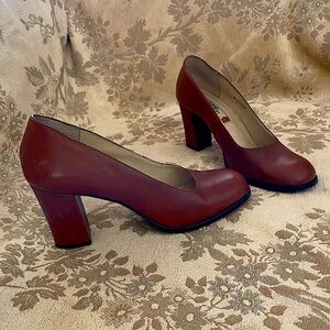 Vintage Bruno Valenti Leather Chunky Heels